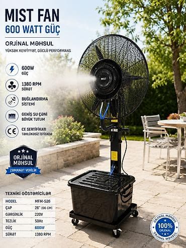 mis samovar: Sərinkeş MistFan600watt Sulu Sərinkeş Mist fan Model : MFM - S26 — 8