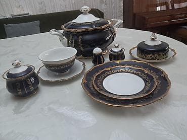 Обеденный набор, цвет - Черный, Фарфор — 1