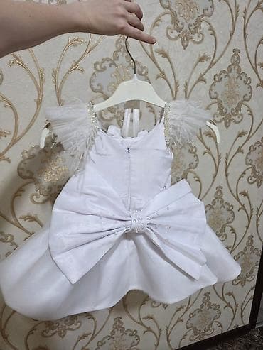 Donlar: Ağ rəngli qız uşağı üçün ziyafət/təbrik libası 1defe geynilib 2yaşa — 2