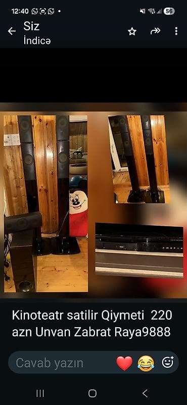 Ev kinoteatrı sistemi - Tam komplekt: 2 ədəd hündür “tower” akustik