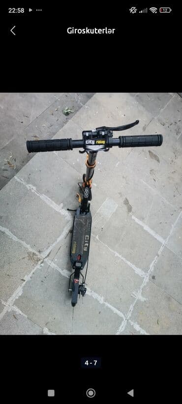2 cı el elektrikli scooter: Şəhər skuterı – City Riding - Mexaniki skuter, böyük təkərlər: ön və — 1
