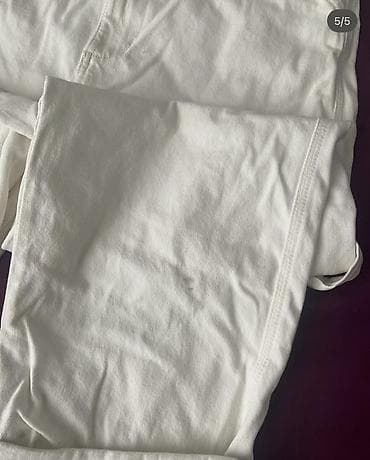 Şalvarlar: Bol kəsim Şalvar, Bershka, L, rəng - Ağ — 5