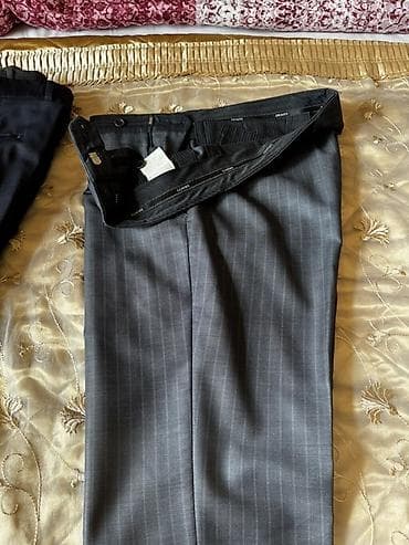 sort: Kişi klassik şalvarı – DEXTI markası - Rəng: tünd boz - Naqış: incə — 2