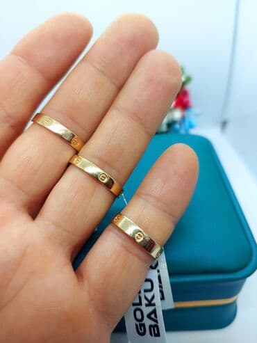 tək qaş: Alyans, Üzük, Sarı qızıl, 585 Əyar — 1