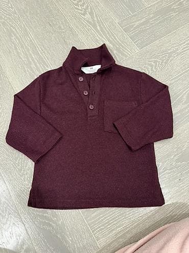 Koftalar, sviterlər: Uşaq üçün H&M uzunqol trikotaj köynək/sviter. - Rəng: tünd — 1