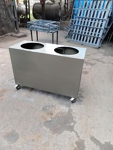 dairəvi: İki bölməli metal tullantı qutusu korpusu - Material: qalın metal — 3