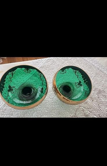 iran məhsulları: Məhsul: Bəzəkli şüşə kompot/qab dəsti (2 ədəd) - Material: Qalın şüşə — 3