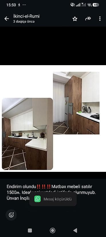 Endirim olundu‼️‼️‼️Mətbəx mebeli satılır 1500₼. Ideal veziyyetdedi