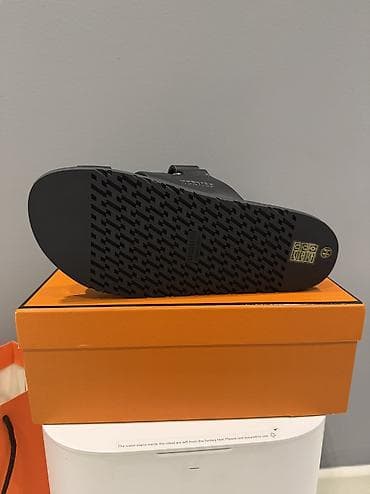 sandal: Hermès kişi slayd sandal 1:1 kopiya, temiz deri Yenidir, olcu uygun — 4