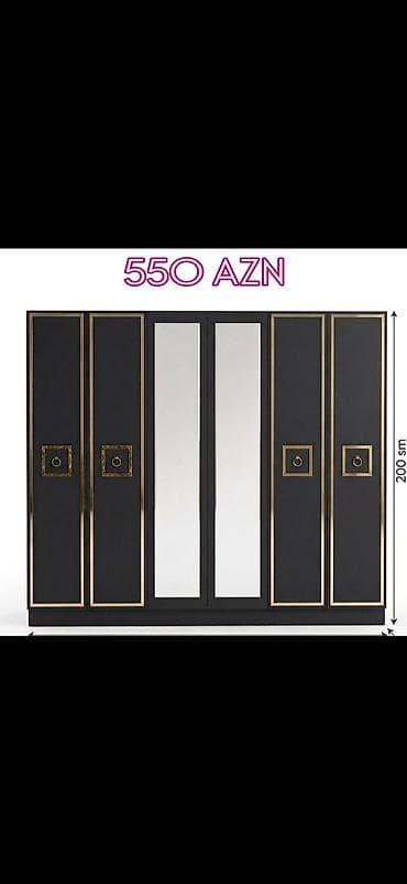 tut: Qarderob dolabı – 6 qapılı, güzgülü Qiymət: 550 AZN (şəkildə — 1