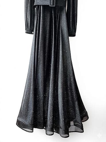 50 razmer don: Satılır! ✨ Zərif və parıltılı qara axşam donu (ziyafət geyimi). Don — 4