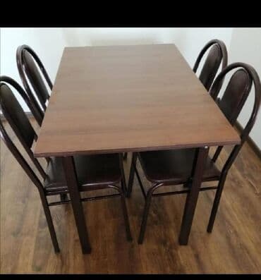 stol stul işlenmiş: Yeni, Künc masa, Açılmayan, Stullar ilə, Taxta, Azərbaycan — 22