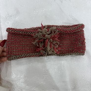 hamam seti: Toxunma saç lentı / qulaqlıq baş bandı - Material: yumşaq akril/yun — 5