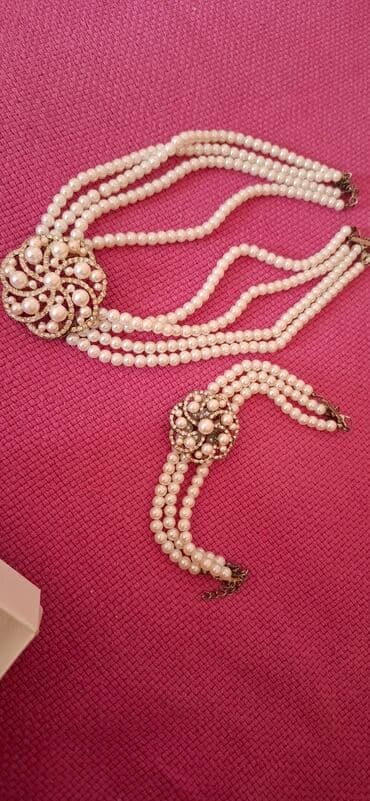 xari bulbul yaxa sancagi: Mirvari -inci bəzək dəsti – boyunbağı və bilərzik - Klassik üslubda 2 — 2