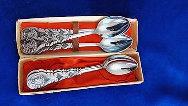 direl naboru: Məhsul: Dekorativ qaşıq dəstləri (2 qutu) Təsvir: - Qutu 1: 6 ədəd — 4