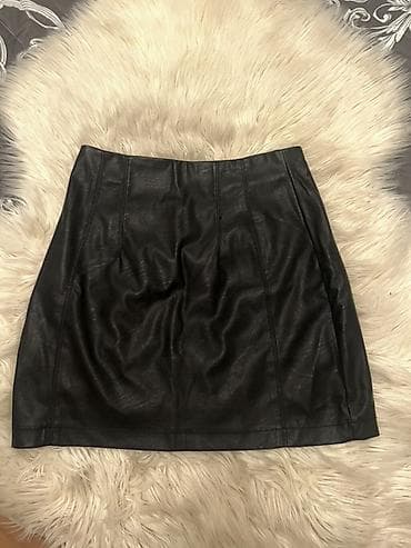 qisa etek: Mini Ətək, Terranova, Dəri, XS — 6