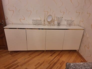 стеклянный обеденный стол: Yemək otağı dəsti – zərif və funksional - Masa və 6 ədəd stul — 3