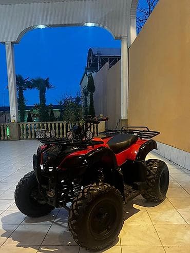ATV kvadrosikl – qırmızı/qara rəng - Güclü ofroud təkərləri və