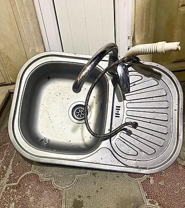 Təmir və tikinti: Mətbəx üçün paslanmayan poladdan birgözlü lavabo və damcılıq sahəsi - — 2