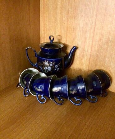 Çay dəsti, rəng - Göy