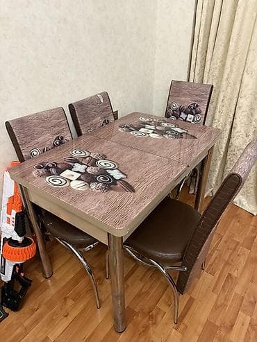 pedikur stulu: Mətbəx üçün, Açılan, Kvadrat masa, 4 stul — 2