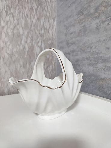 biskvit qabi: Zərif dekorativ porselen qab – səbət formalı. 050-450-97-55 çatdırılma — 3