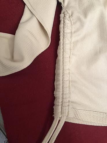 Qadın uzunqol bluz – krem/taş rəngində - Model: Yanlarda büzgülü, iplə — 2