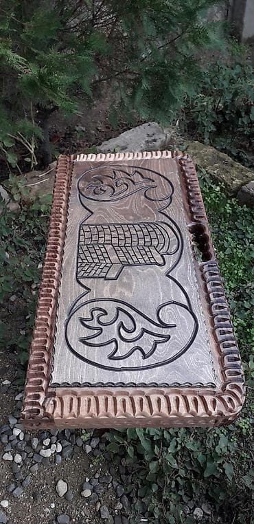 nerd yukle: Taxta nərd taxtası – əl işidir, oyma naxışlı - Material: bərk ağac — 7