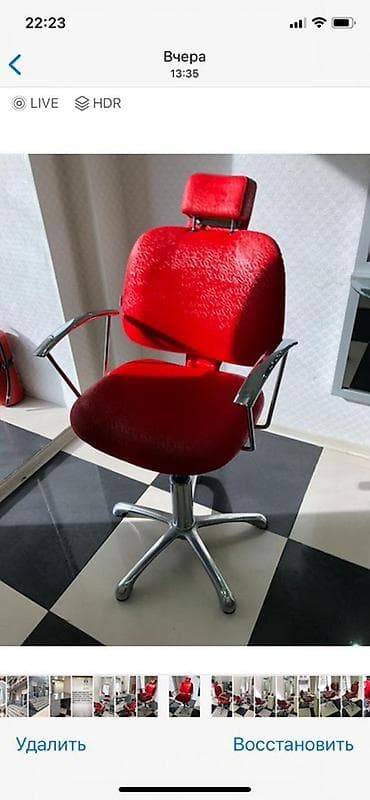 bərbər stolu: Gözəllik salonu üçün mebel dəsti - Qırmızı salon kresloları – — 2