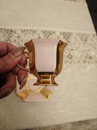 yasil kofe: Qəhvə dəsti, rəng - Çəhrayı, Farfor, 6 nəfərlik — 3