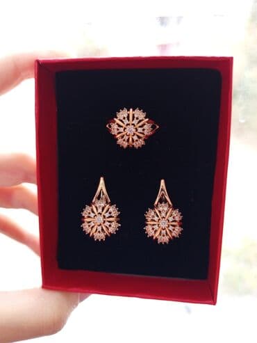 rus papağı: Üzük və sırğalar - Rəng: qızılı qirmizi rus qizili rengi rose gold - — 9