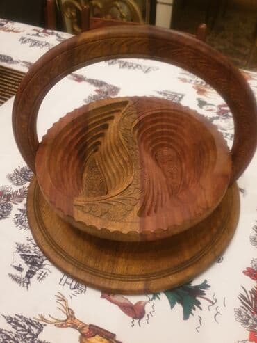 saxlama qablar: Taxta qatlanan meyvə-səbət/çəkmə qabı - Material: tam ağacdan oyma — 2