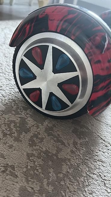 Elektrik nəqliyyatı: Elektrik hoverboard (gyroskuter) – 6.5” təkərli, alov naxışlı — 2