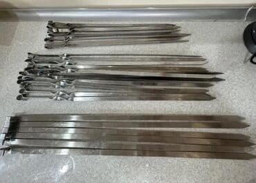 Qab-qacaq və mətbəx ləvazimatlarının alışı: Şişlər satılır.Nerj materyaldır.Dənəsi 1.5m Təzədir.Salafan — 4