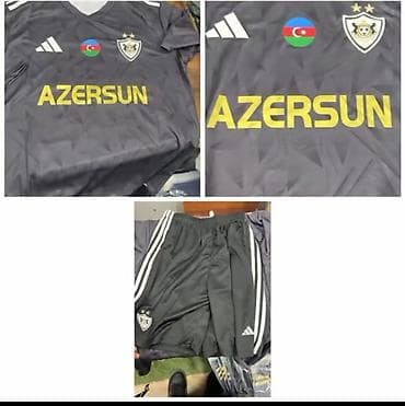 qarabag chelsea: Qarabağ FK futbol formasının dəsti - Rəng: tünd boz - Üst köynək — 1