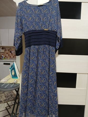 женские платья из вискозы: Повседневное платье, Миди, One size — 11