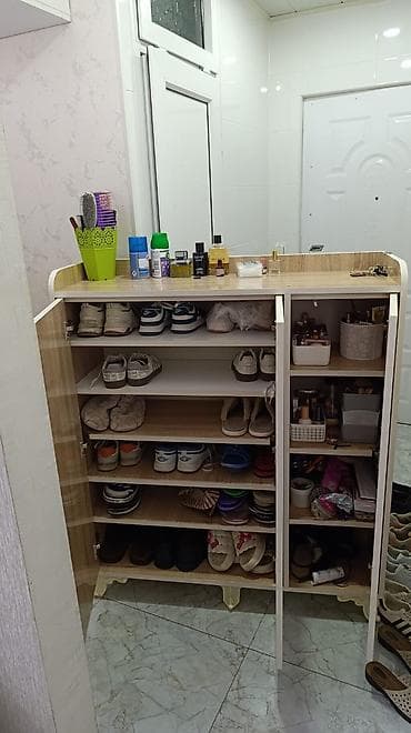 paltar skaf: 2 qapılı, Qəhvəyi, Digər material Ayaqqabı dolabı — 1