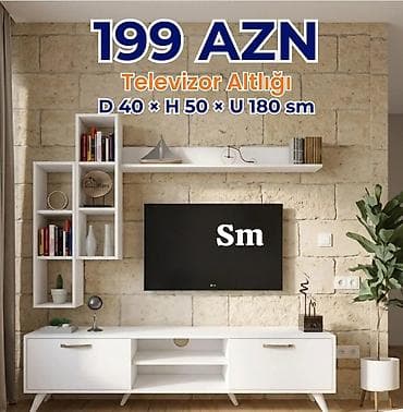 yevlax mebel: Düz TV altlığı, Polkalı — 1