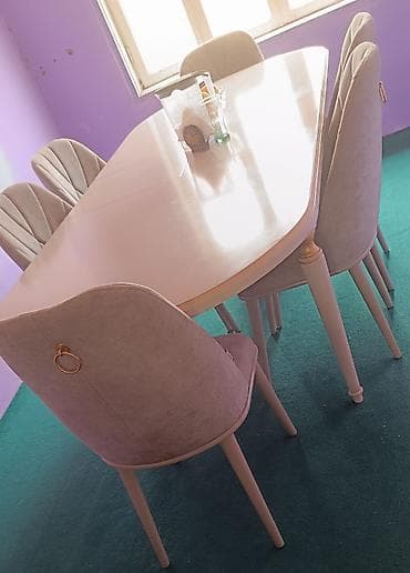 kəndir: Qonaq otağı üçün, Yeni, Açılan, Oval masa, 6 stul — 4