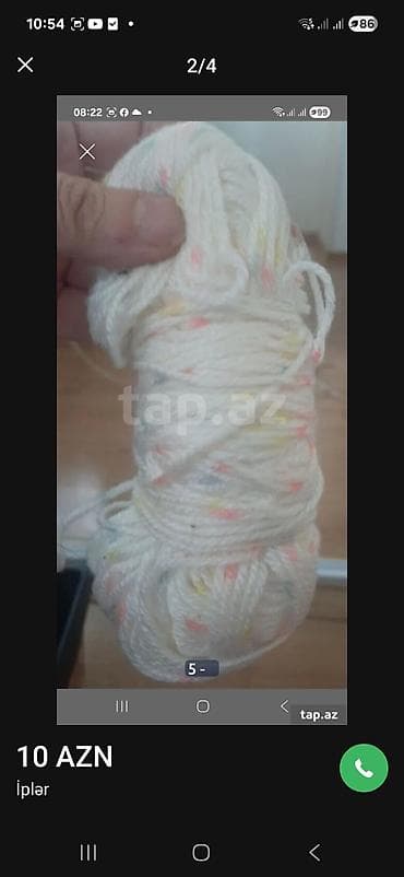 Нитки: Məhsul: İplər - Rənglər: qırmızı (konus/kartonda bobin), ağ, krem-ağ — 3