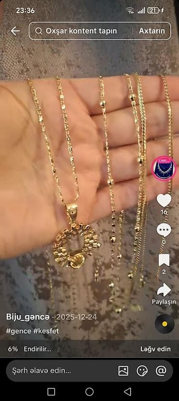 Şəxsi əşyalar: Zərgərlik dəstləri və aksesuarlar - Qızılı rəngli, çoxqatlı zəncir — 9