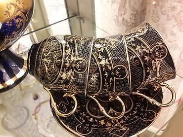 gozel urek sekilleri: Çay dəsti, rəng - Qara, Keramika — 2