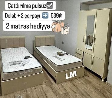 Gənc yataq desti 🤴👸 DOLAB + 2 ÇARPAYI 💥 Yeni və sifarişlə Qiymət