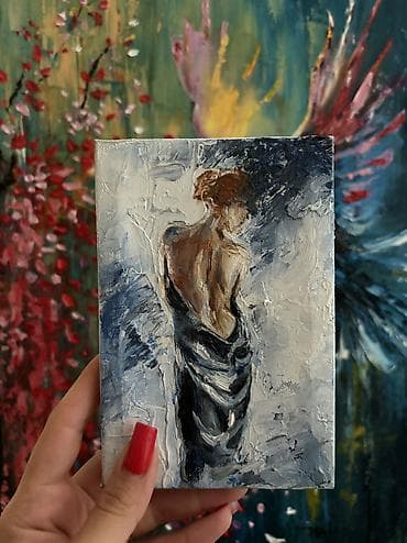 səkilləri: Orijinal yağlı boya rəsm – Handmade Ölçü: 10×15 sm Kətan üzərində — 1