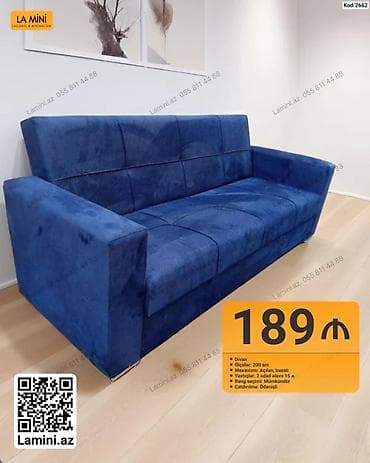 yer divanlari: Məhsul: Divan (Kod: 2662) Xüsusiyyətlər: - Ölçü: 200 sm - Mexanizm — 1