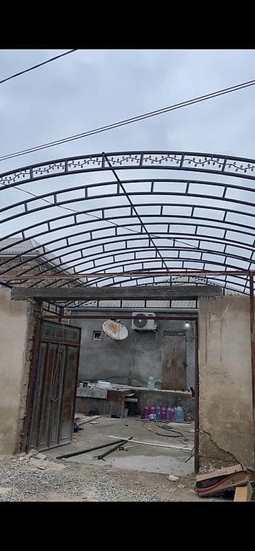 ev gülü: Məhəccərli metal karkaslı darvazaüstü/ həyətüstü naves (tent) — 1