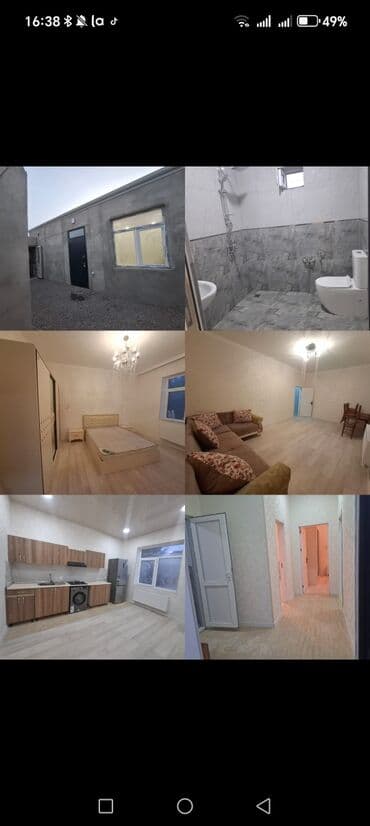 Sağanda kiraye ev Mektebe baxcaya yaxin, qaz,vifi isiq, su daimi