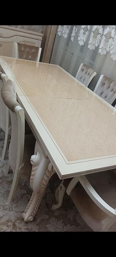 Qonaq otağı üçün, Açılmayan, Dördbucaq masa, 6 stul