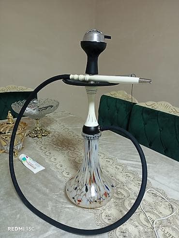 spf krem: Şüşə kolba və uzun şlanqlı nərgilə dəsti - Şüşə kolba: qalın — 1