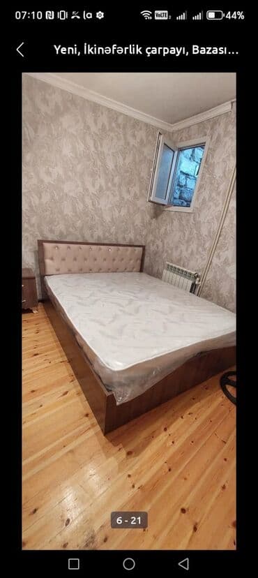 диван кровать с ортопедическим матрасом: İkinəfərlik çarpayı, Bazalı, Matras ilə, Siyirməsiz — 4